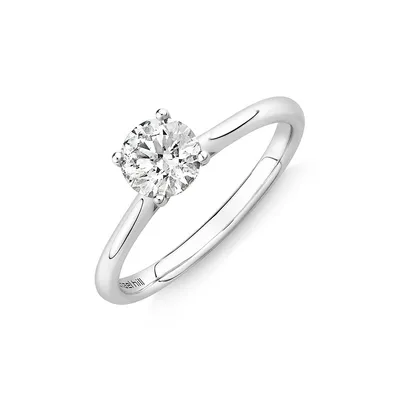 Evermore Certified Solitaire Engagement Ring With A 0.70 Carat Tw Diamond In 14kt White Gold