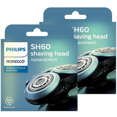 2x Philips Norelco Replacement Head For Series 6000 Shavers Black