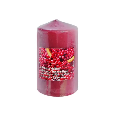 2.75" X 5" Scented Pillar (cranberry Delight) - Set Of 2