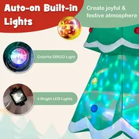 8.7ft Inflatable Christmas Tree With Santa Claus & Snowman & Penguin Blow-up Xmas Decoration W/multicolor Disco Light