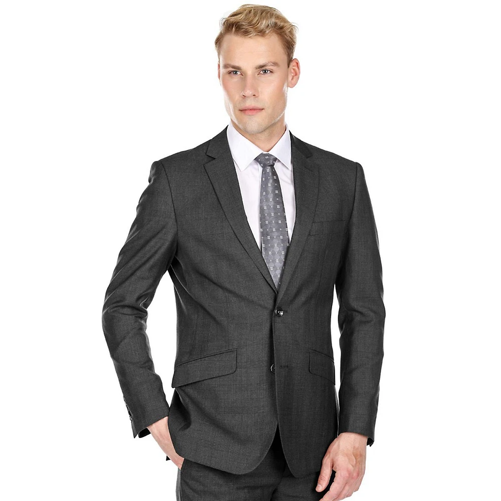 Vitale Light Glen Check Men's Slim Fit 2pc Suit
