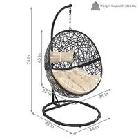 Jackson Resin Wicker Hanging Egg Chair With Stand
