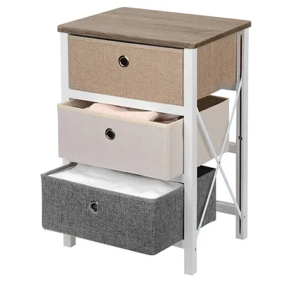 MDF Nightstands End Table with removable Storage Bins