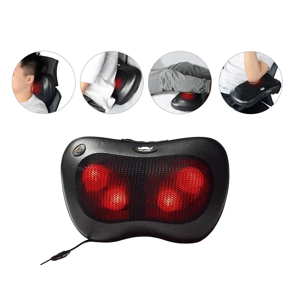 Costway Shiatsu Back and Neck Massager Kneading Shoulder Massage Pillow  W/Heat Straps