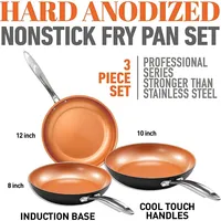 Pro Hard Anodized 3-Piece Frying Pan Set