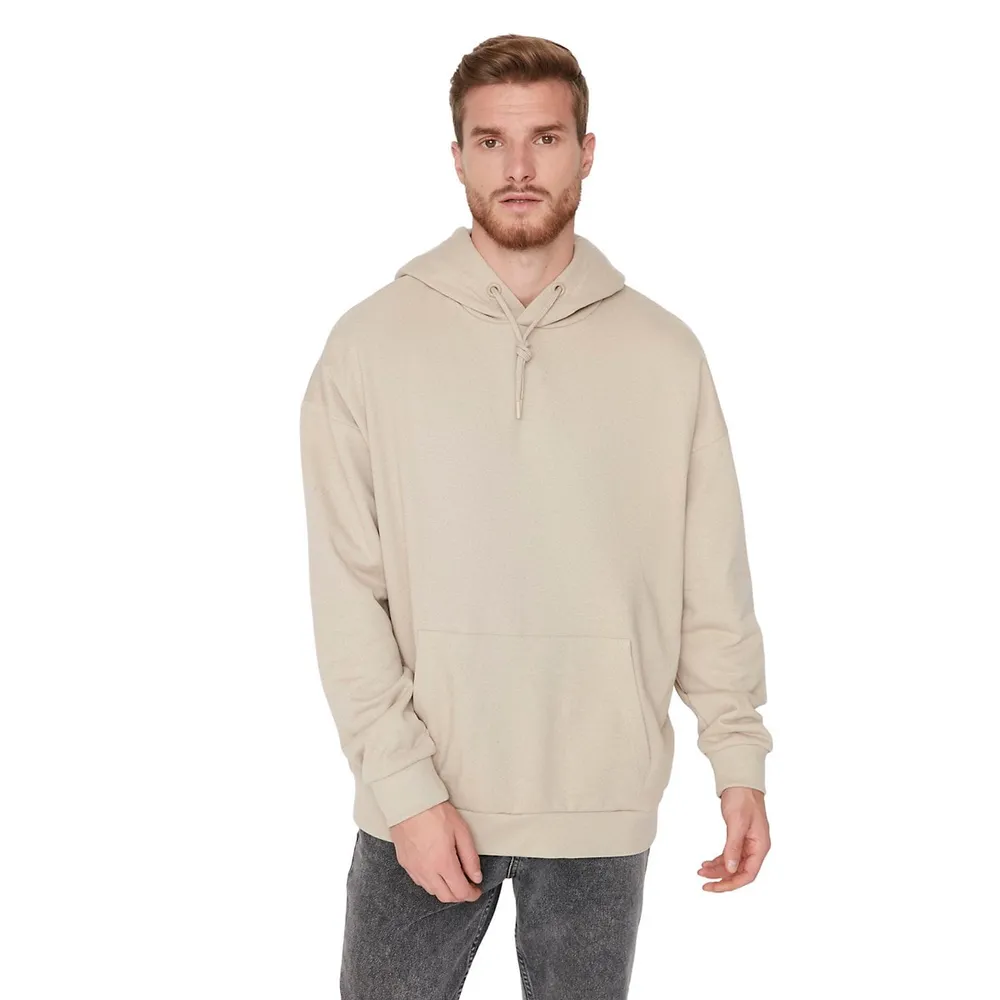 Male Basics Oversize Basic Hood Knit Sweatshirt