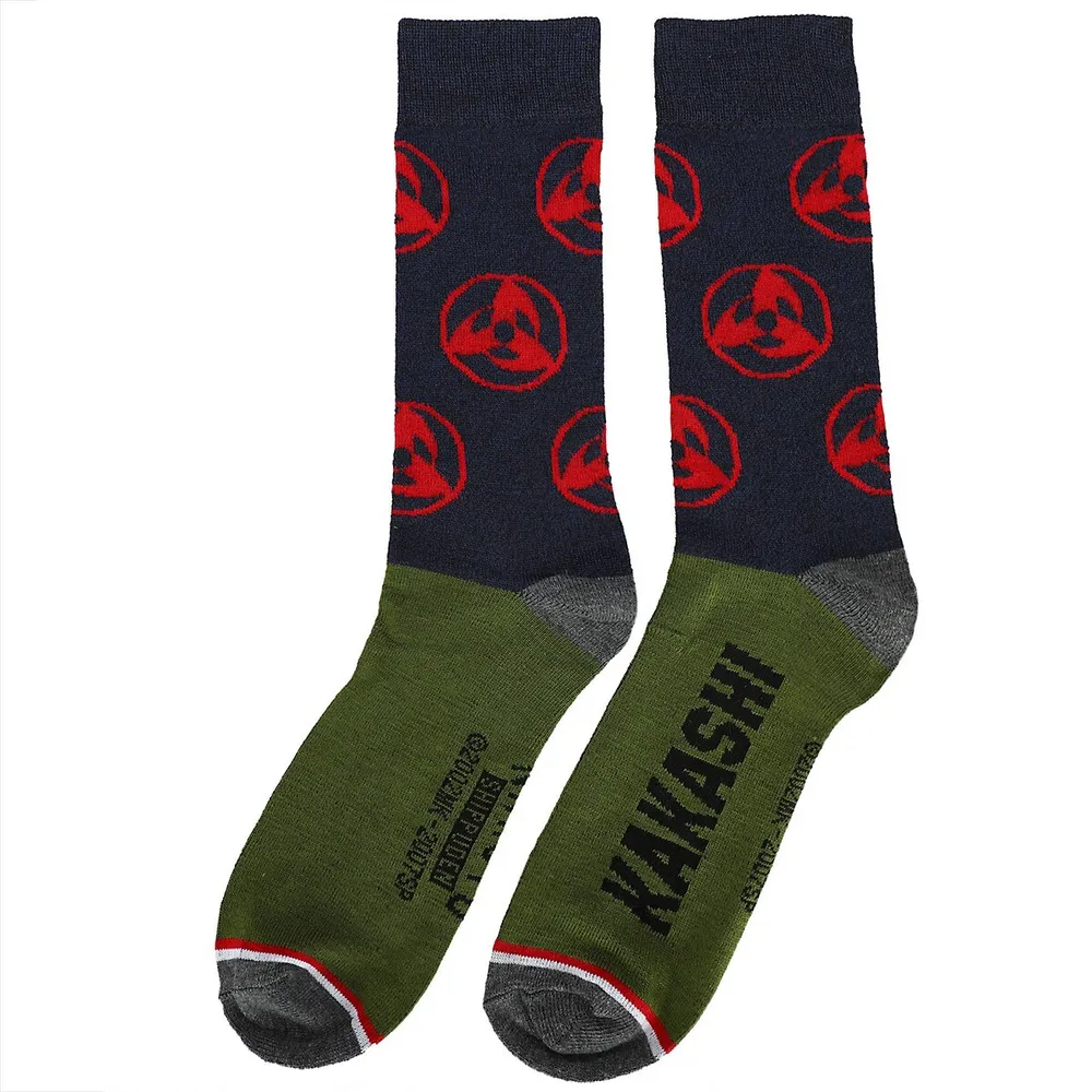 Bioworld Naruto Characters Logo Men's Crew Socks 5 Pack