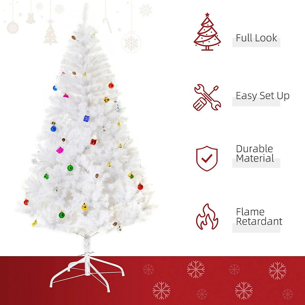 6ft Artificial Christmas Tree With Ornament And 930 Branch Tips