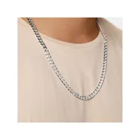 60cm (24") 7mm-7.5mm Width Curb Chain In Sterling Silver