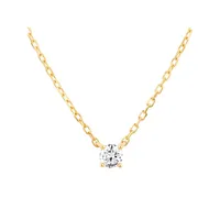 Mini Diamond Solitaire Necklace In 10kt Yellow Gold