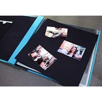 Cloth Covered Scrapbook 8x8” Photo Album W/front Picture Window, Blue