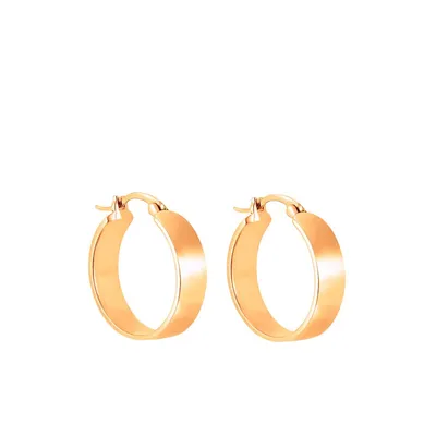 10k Gold Flat Hoop Earrings
