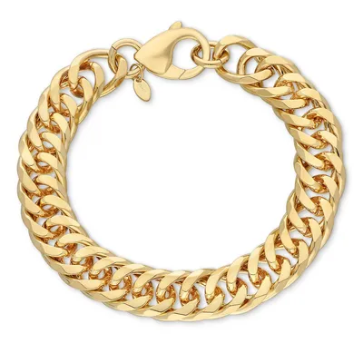 18kt Gold Plated Men Cuban Curb Link Chain Bracelet