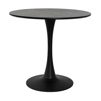 Bistro Table, Black Marble / Black Base