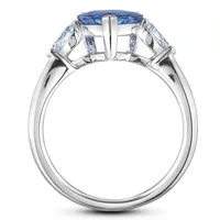 18k White Gold 2.35 Ct Sapphire & 0.36 Cttw Canadian Diamond Ring