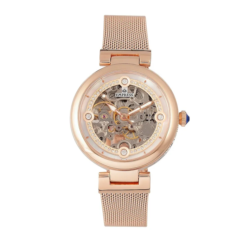 Adelaide Automatic Skeleton Mesh-bracelet Watch