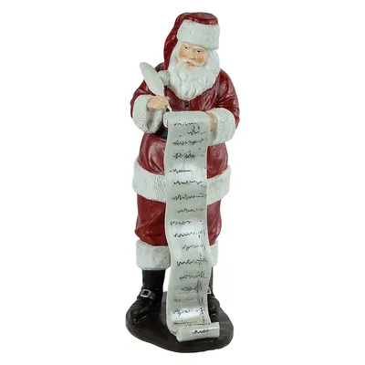 14" Santa Claus With Naughty Or Nice List Christmas Figure