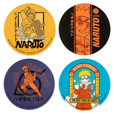 Naruto In Action Themed 4 Piece Coaster Set