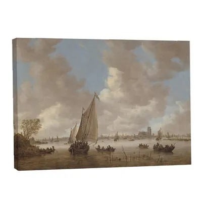 Ships At Bay Oil Painting Seascape Canvas Wall Art