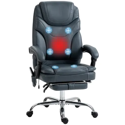 Pu Leather Massage Office Chair With Heat, Reclining