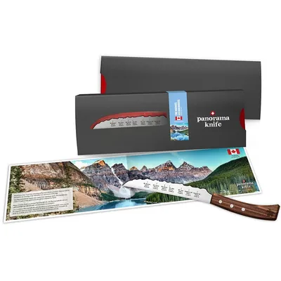 Canadian Rockies Universal Knife - Mountain Range Serrated Steel Blade & Walnut Handle