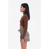 Plaid Buckle Detailed Mini Skirt