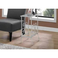 Accent Table 30" High / Metal With Tempered Glass