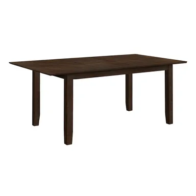 Dining Table, 78" Rectangular, 18" Extension Panel, Veneer Top, Solid Wood Legs, Brown Veneer, Transitional