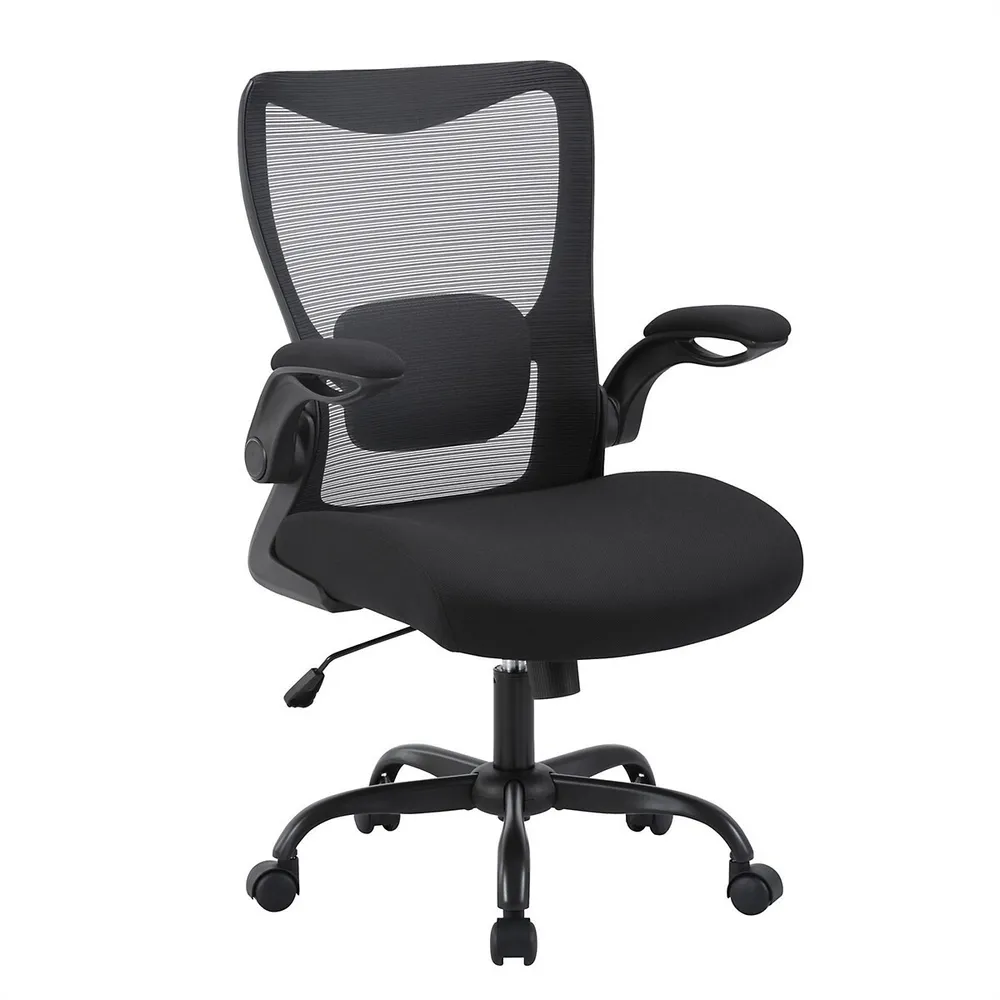 Mesh Office Chair Executive Chair Task Chair With Waterfall Cushioned Seat And Flip Up Arms