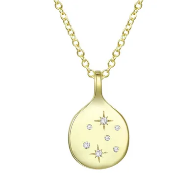 14k Yellow Gold Plated Cubic Zirconia Pendant Necklace