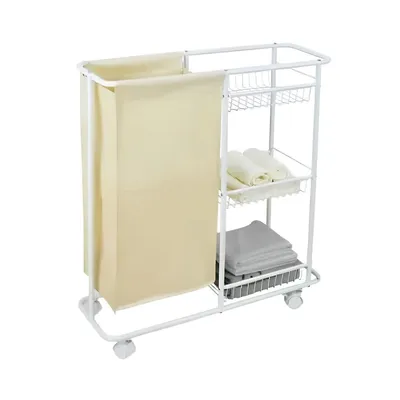 Bathroom Cart With Storage And Hamper