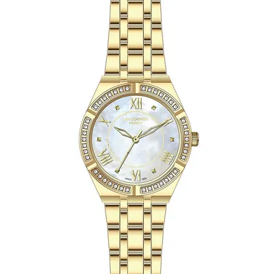 Ladies Lc07382.120 3 Hand Yellow Gold Watch With A Yellow Gold Metal Band And A White Dial