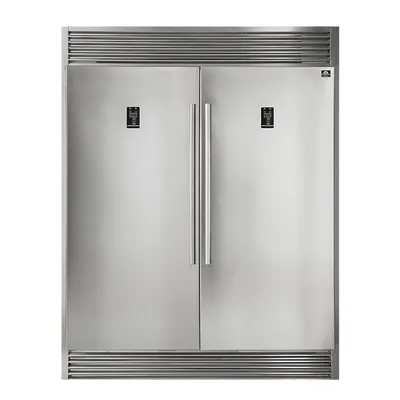 Rizzuto 60" Inch W. Dual Combo Either Refrigerator And Or Freezer Combo 27.6 Cubic Ft. Frost Free Built-in Or Freestanding And Interchangeable Design With Trim Kit - FFFFD1933-60S