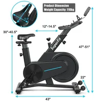 Magnetic Exercise Bike Indoor Cycling Bike Stationary With Adjustable Seat & Handle For Home Office Gym