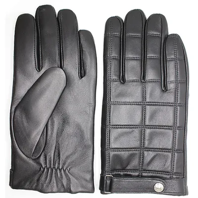 Cr Men's - Leather Geometric Quilted Glove