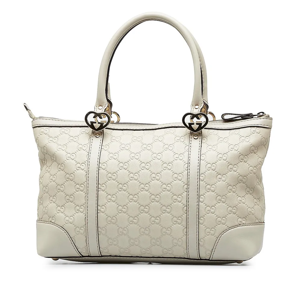 White Gucci Guccissima Tribeca Tote Bag