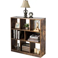 Bookcase Industrial Freestanding Bookshelf Storage Organizer W/ Open Compartments