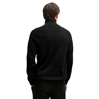 Front-Zip Virgin Wool Cardigan