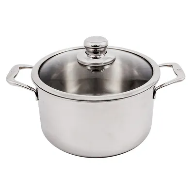 6.3 Qt 9.5 Inch (6l 24cm) Premium Clad Stainless Steel Induction Dutch Oven With Lid