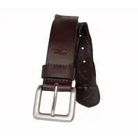 35mm Genuine Leather Worn Edge With Stud Detail Belt