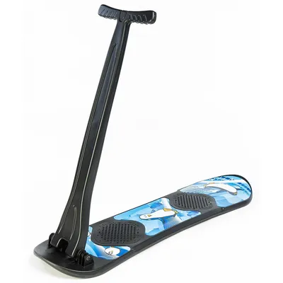 Foldable Snow Scooter For Kids With Grip Handle; Snowboard Type Board With Handlebar