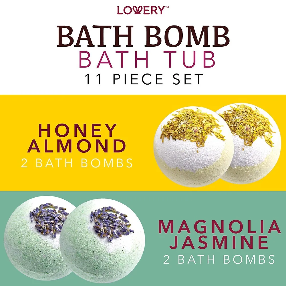 Bath Bombs Gift Set - 10 Xl Bath Fizzies With Shea & Coco Butter