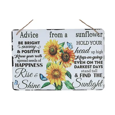 Metal Wall Sign Advice From A Sunflower