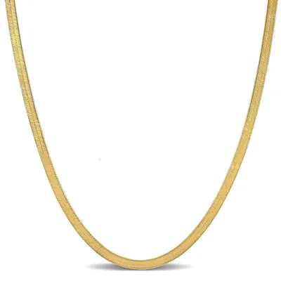 3.5mm Flex Herringbone Chain Necklace In 10k Yellow Gold