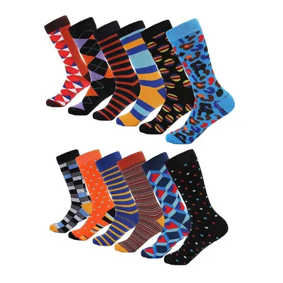 Men's Retro Collection Dress Socks 12 Pack