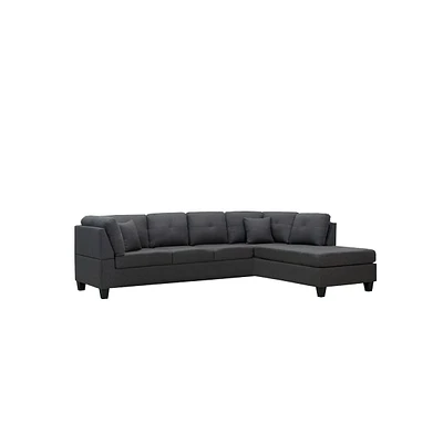 Grey Linen Sofa Sectional Large