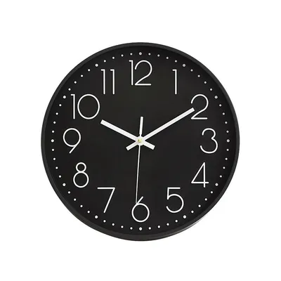 Modern 12-inch Silent Wall Clock, Round