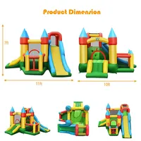 Kids Inflatable Bounce House Jumping Dual Slide Bouncer Castle W/ 780w Blower
