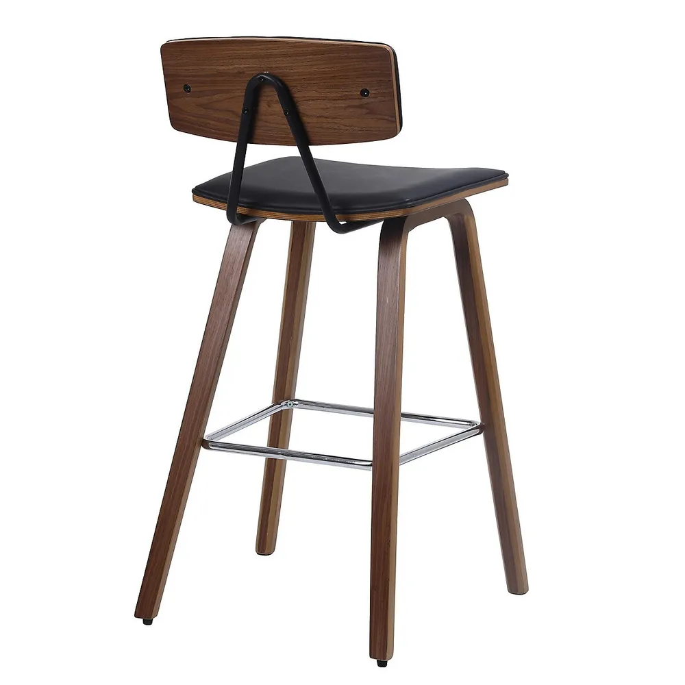 2 Pack 27" Wooden Barstools, Counter Stool Upholstered Bar Stool Dining Chair with Back & Foot Ring