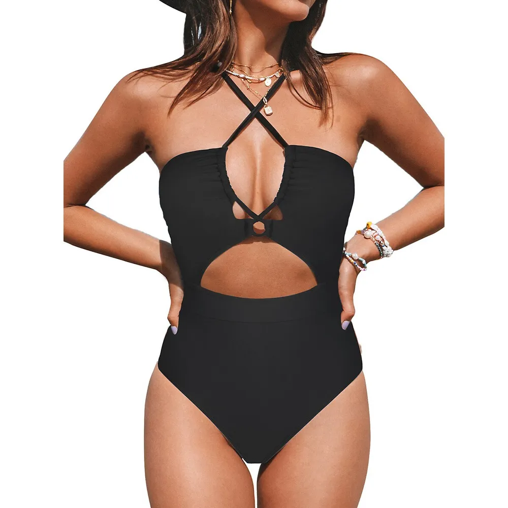 Women's Tunneled Cut-out One Piece Swimsuit